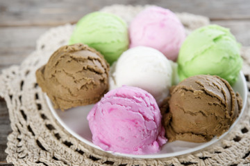 Closeup ice cream.
