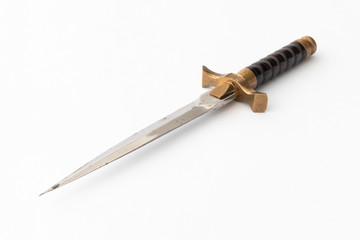 Steel dagger on white / Steel cutlass on white background