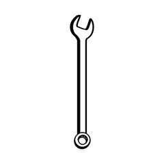 monochrome line contour of wrench two-headed vector illustration
