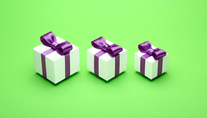 Gifts for the holidays on a green background