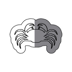 Naklejka premium sticker silhouette with line contour of crab vector illustration