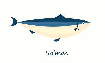 Salmon fish icon. Clipart image isolated on white background