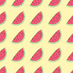 Watermelon seamless pattern. Colorful vector illustration.
