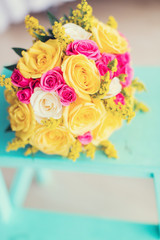 Wedding flowers and beautiful shoes decoration, beauty, wedding, bride,