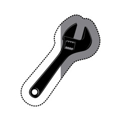 Obraz premium sticker black silhouette with wrench tool vector illustration