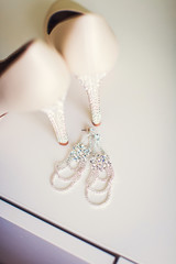 Wedding flowers and beautiful shoes decoration, beauty, wedding, bride,