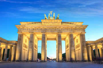 Brandenburg Gate at night, Berlin, Germany © Noppasinw