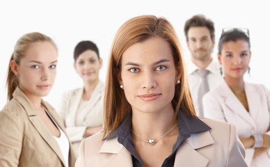 Closeup portrait of attractive businesswoman