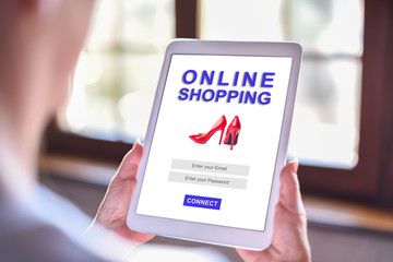 Online shopping concept on a tablet