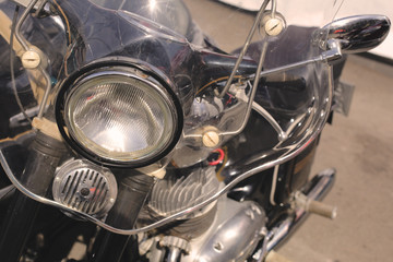 Classic motorcycle with elements of chrome