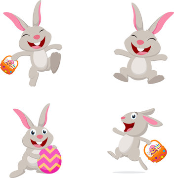 Cute rabbit with Easter egg