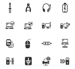 computer repair icon set