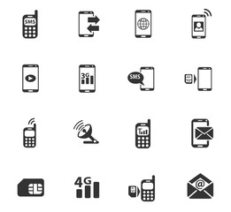 mobile connection icon set