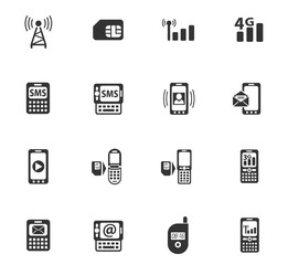 mobile connection icon set