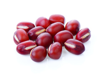 red beans on white background