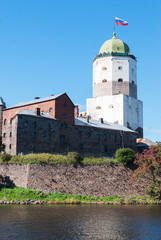  St. Olaf's tower and part of the ramparts of the old Swedish castle in Vyborg