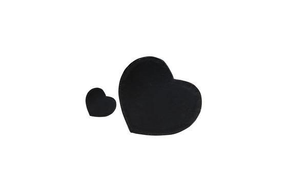 Black Heart Shape Box On White Background.