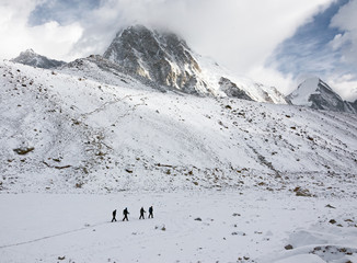 View of Kala Patthar in case of bad weather, Nepal