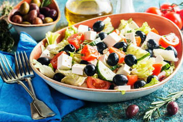 Greek salad with fresh vegetables