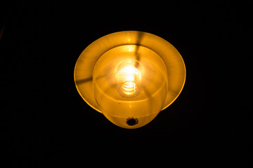 luminous street lantern in the night