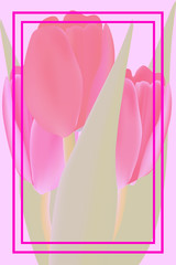 Card  with tulips, made with a gradient mesh