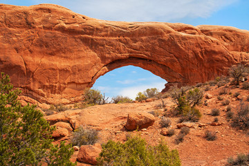 Single window as part of the Windows section in Arches Nationalpark, Utah