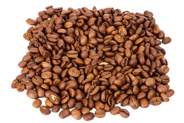 Pile of roasted coffee beans