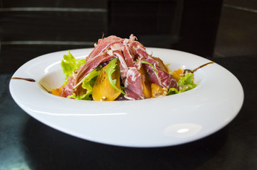 food salad dish meat meal