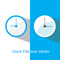 clock flat blue color icon vector