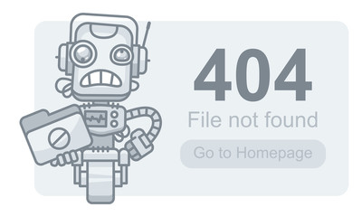 Concept File Not Found Robot with Folder