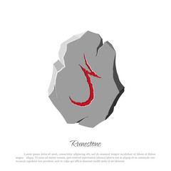 Fototapeta na wymiar Rune stone on a white background in cartoon style. The object to the game interface