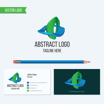 Abstract vector logo and business card template