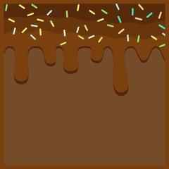 Dark Chocolate Melted on Wafer Background vector
