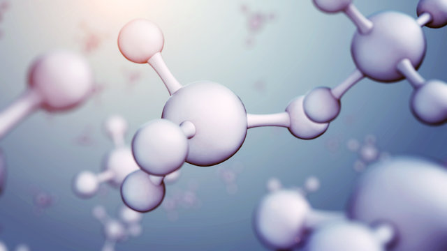 3d illustration of molecule model. Science or medical background