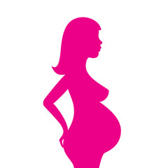 Obraz na płótnie Canvas Pregnant woman silhouette vector icon