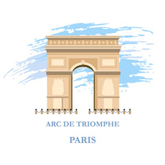 The Arc de Triomphe vector illustration. Symbol of Paris. Vector illustration
