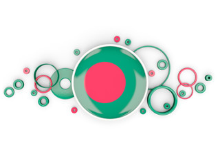 Round flag of bangladesh with circles pattern