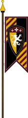 Fototapeta premium Medieval Lion Shield on Banner Flag
