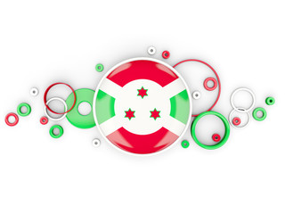 Round flag of burundi with circles pattern