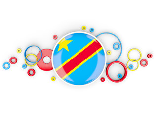 Round flag of democratic republic of the congo with circles pattern