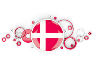 Round flag of denmark with circles pattern