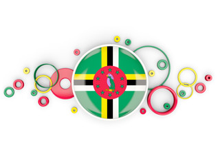 Round flag of dominica with circles pattern