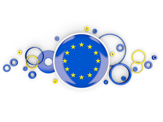 Obraz premium Round flag of european union with circles pattern