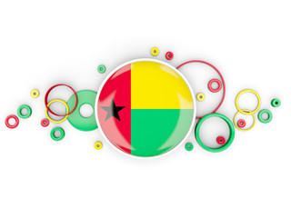 Round flag of guinea bissau with circles pattern