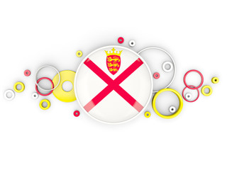 Round flag of jersey with circles pattern