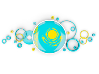 Round flag of kazakhstan with circles pattern
