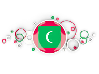 Round flag of maldives with circles pattern