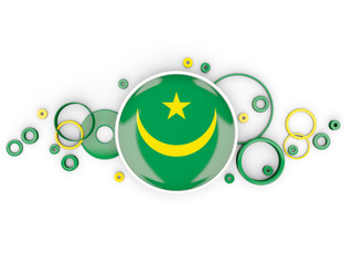 Round flag of mauritania with circles pattern