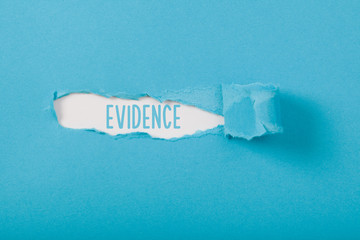 Evidence message on Paper torn ripped opening
