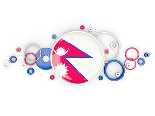 Round flag of nepal with circles pattern
